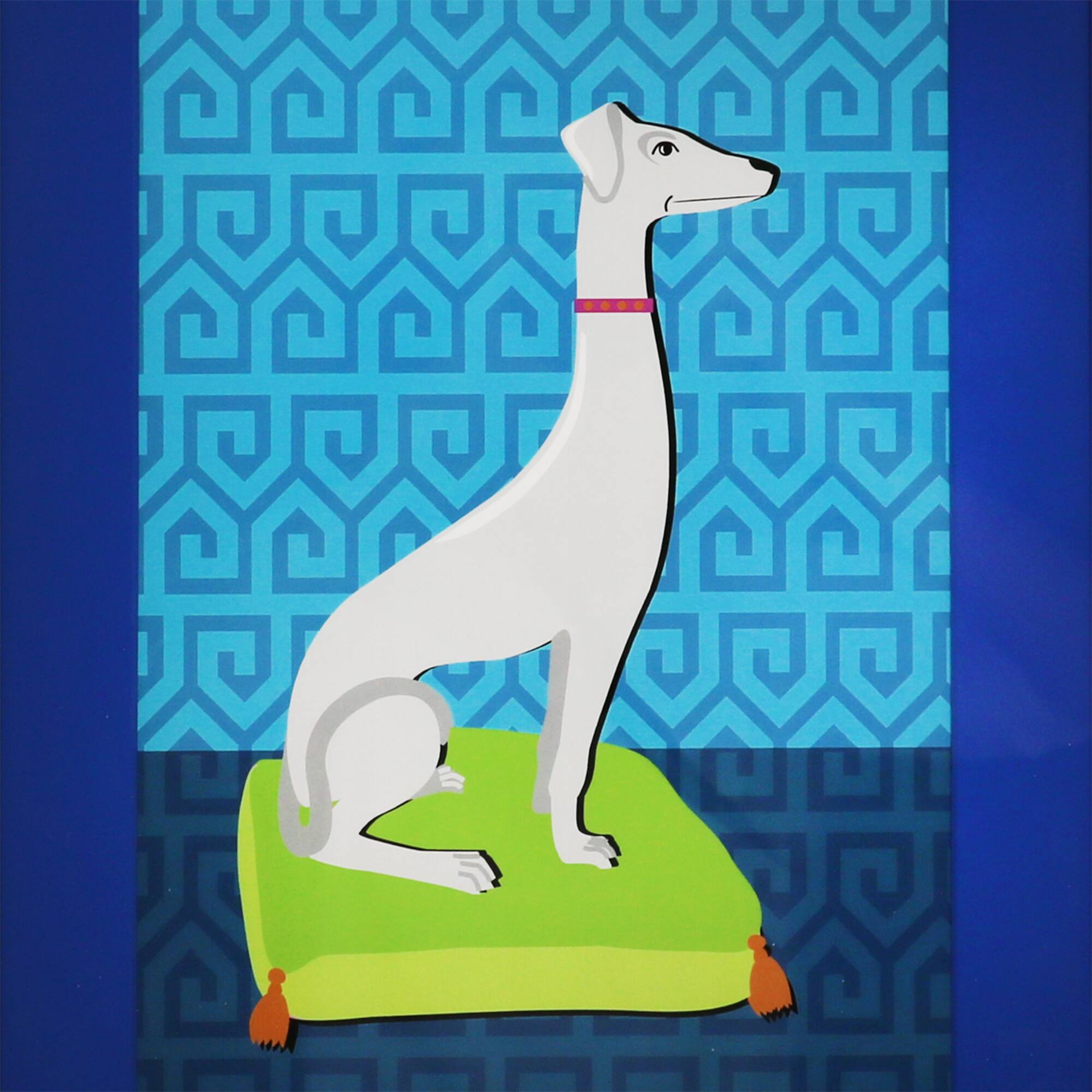 Jonathan Adler x Michaels 18.5" White & Blue Greyhound Wal Art